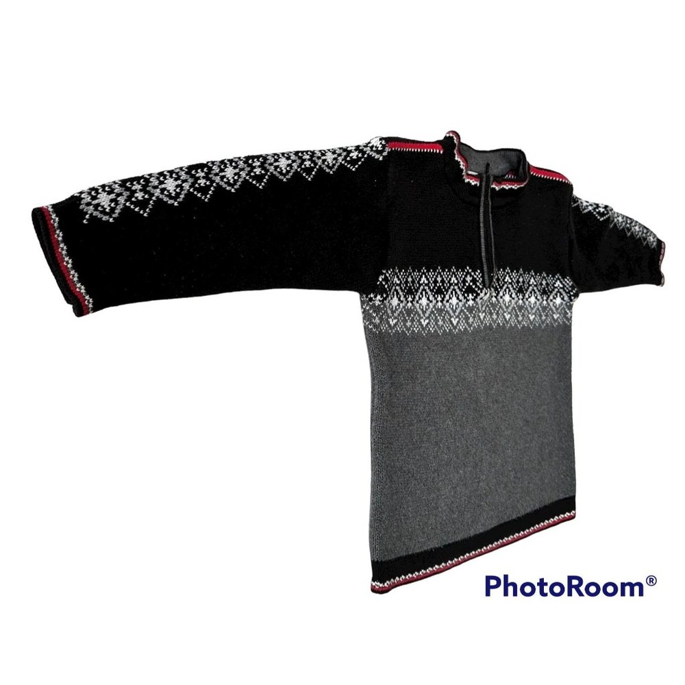 Hanna Andersson Nordic Fair Isle Sweater Unisex Kids Sz 5 110cm 1/4 Zip
